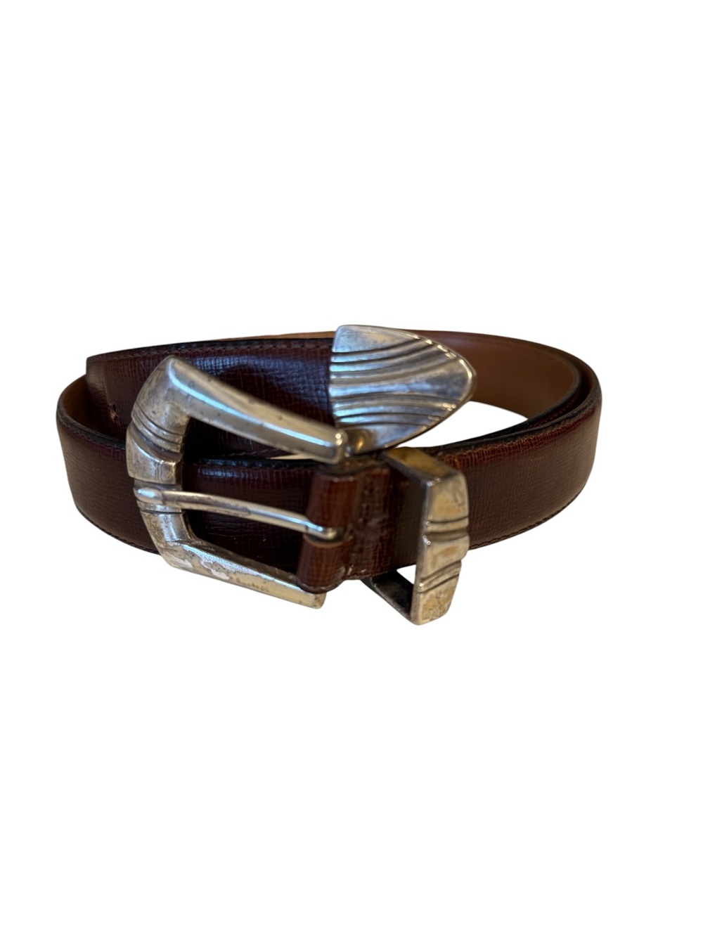 Italian leather brown belt size 36 by Down the Middle